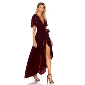 Privacy Please Krause Velvet Wrap in Burgundy Size S from REVOLVE